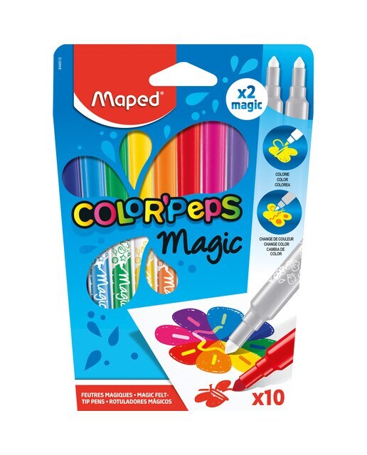 Pack 10 Rotuladores Color' Peps + 2 Mágicos Maped