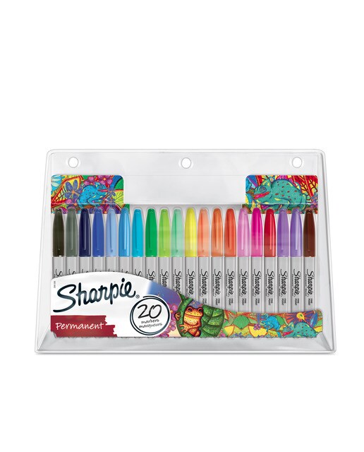 Imagem 0 de Marcadores Permanentes de Ponta Fina 20 Cores Sharpie Multicolor