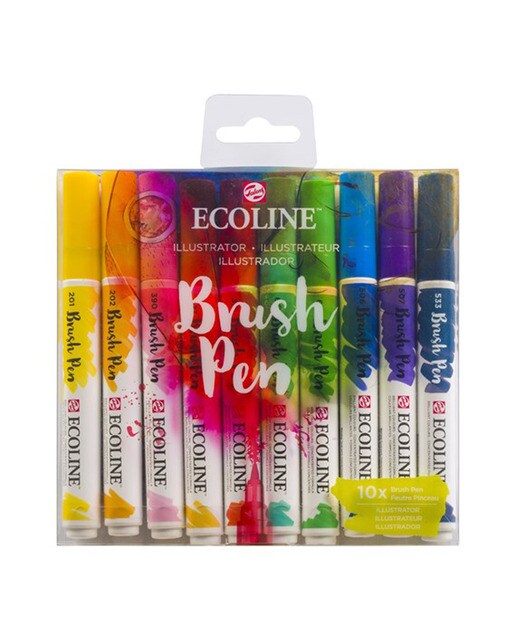 Conjunto de 10 Marcadores Aguarela Liquida Multicolor 1
