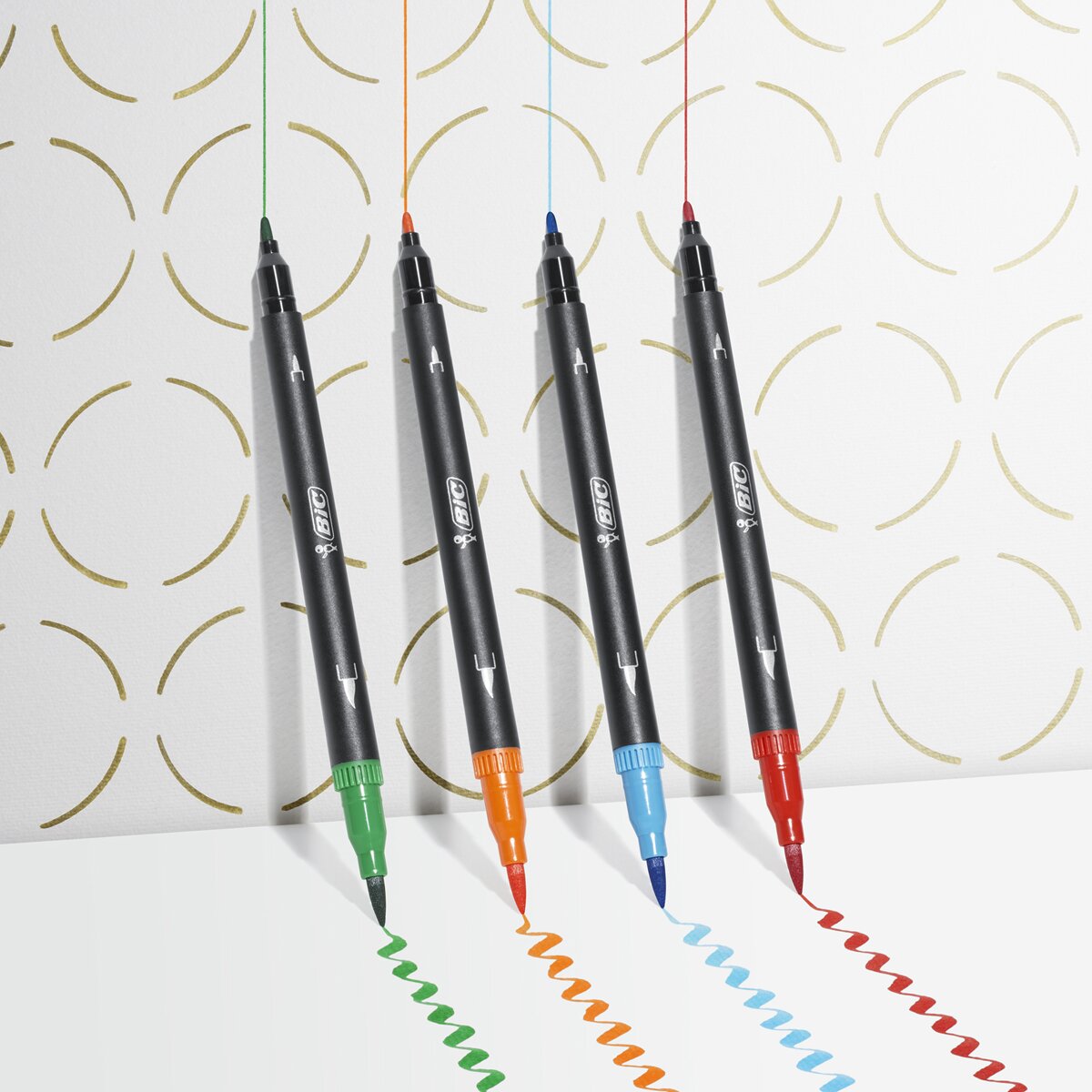 12 rotuladores de lettering de doble punta pincel y fina, surtido de colores BIC Intensity Multicolor-2