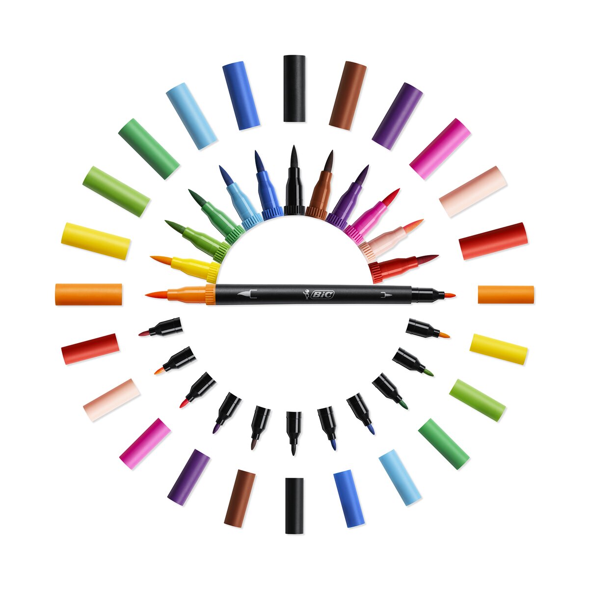 12 rotuladores de lettering de doble punta pincel y fina, surtido de colores BIC Intensity Multicolor-3