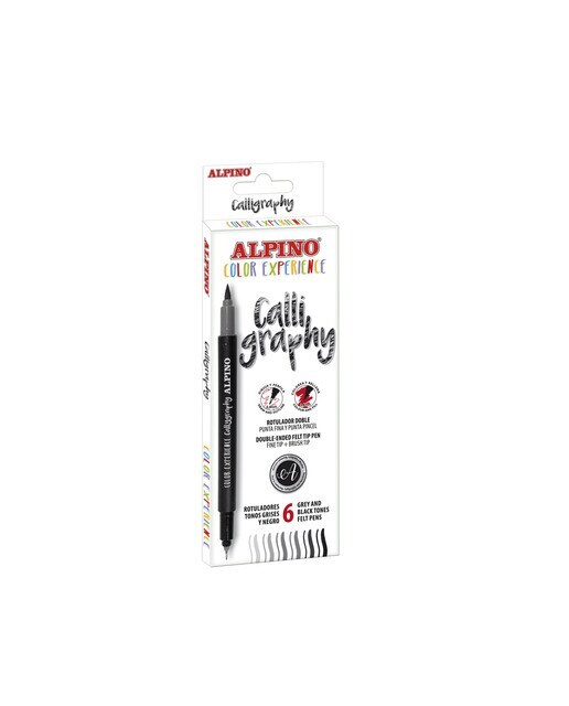 Set Callygraphy 6 Rotuladores con Doble Punta Alpino Gris