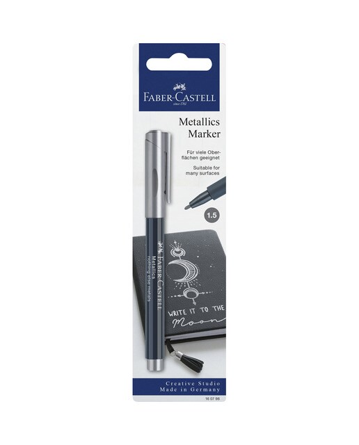 Imagem 0 de Blister com 1 unidade de Caneta Marcadora Faber-Castell Silver Metallic
