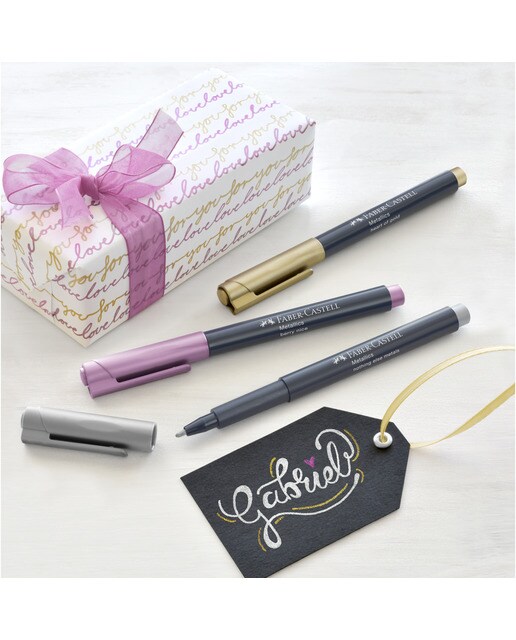 Caixa de cartão com 6 cores metálicas sortidas Faber-Castell Multicolor-2