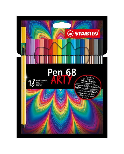 Estojo ARTY 18 Canetas de Feltro Premium Pen 68 - Multicolor Multicolor-1