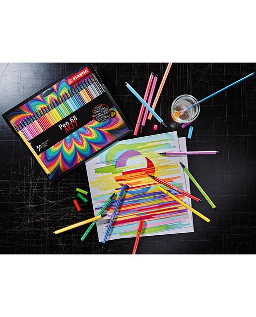 Estojo ARTY 18 Canetas de Feltro Premium Pen 68 - Multicolor Multicolor-3