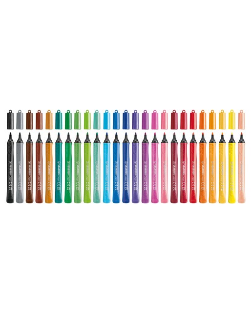 Estojo ARTY de 12 Canetas de Feltro com Argola na Tampa Cappi - Multicolor Multicolor-2
