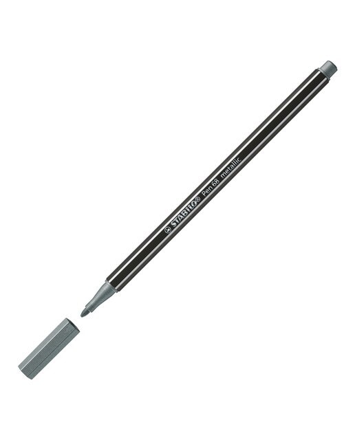 Caneta de feltro Metálica Pen 68 Metallic Cor Prateado Prata-2