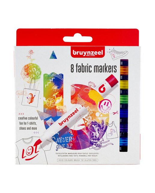 Conjunto de 8 Marcadores para Têxteis Bruynzeel 1