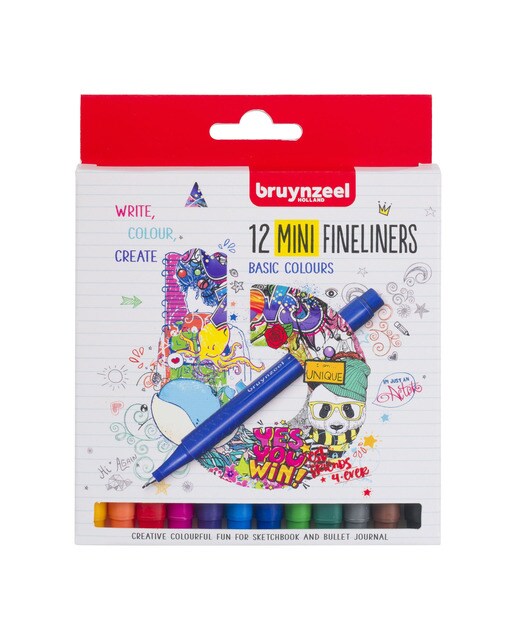 Conjunto de 12 Canetas de Feltro Mini Ponta Fina - Multicolor Multicolor-1