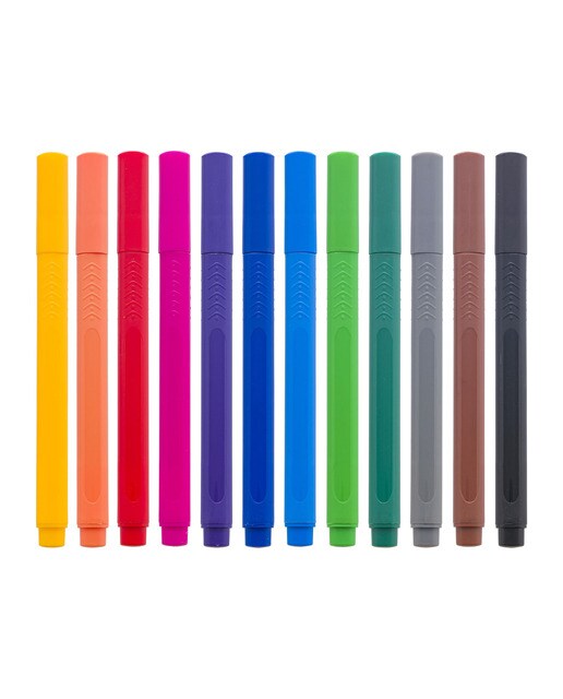 Conjunto de 12 Canetas de Feltro Mini Ponta Fina - Multicolor Multicolor-2
