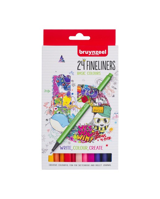 Conjunto de 24 Canetas de Feltro de Ponta Fina - Multicolor Multicolor-1