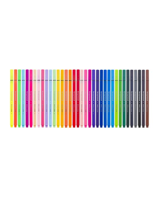 Caixa Metálica de 36 Canetas de Feltro de Ponta Fina - Multicolor Multicolor-2