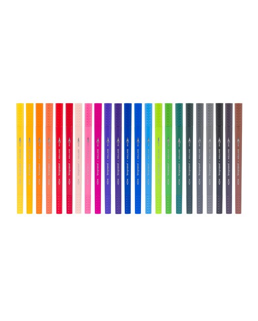 Conjunto de 24 Canetas de Feltro de Ponta Dupla Pincel e Ponta Fina - Multicolor Multicolor-2
