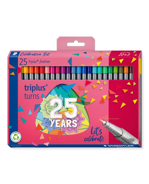 Imagem 0 de Pack 25 Canetas de Feltro de Ponta Fina Triplus 25 Aniversário - Multicolor