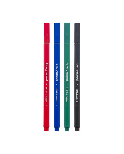 Estojo de 4 Canetas de Feltro de Ponta Fina em Cores Básicas - Multicolor Multicolor-2