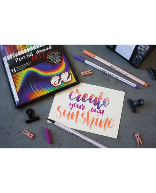 Estojo ARTY "Creative Set" com 12 Canetas de Feltro de Ponta Fina Point 88 + 8 Canetas de Feltro Premium Pen 68 + 12 Lápis de Cor Aguarelável Aquacolo Multicolor-6