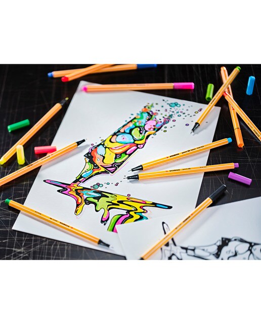 Estojo ARTY "Creative Set" com 12 Canetas de Feltro de Ponta Fina Point 88 + 8 Canetas de Feltro Premium Pen 68 + 12 Lápis de Cor Aguarelável Aquacolo Multicolor-8