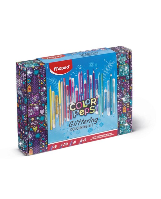 Kit colorear purpurina caja cartón Maped Multicolor-4