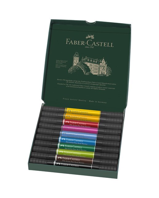 Estojo de Cartão com 10 Marcadores Pitt Artist Pen Dual Marker com Dupla Ponta Multicolor-3