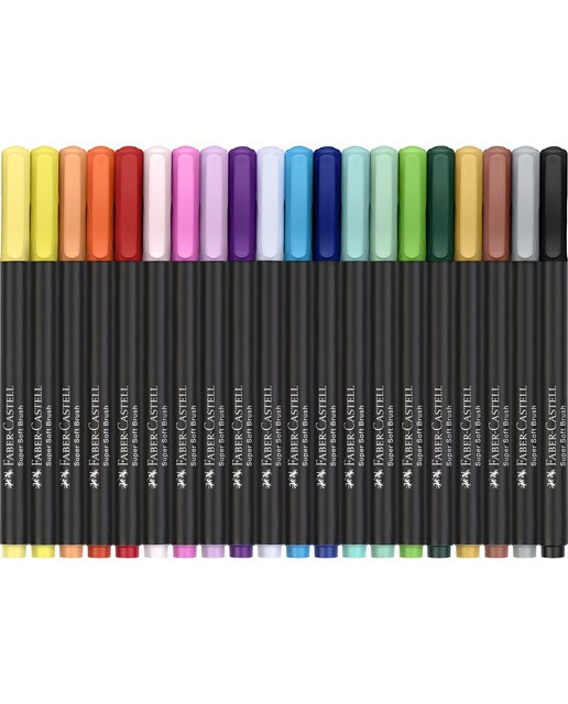 Caixa de cartão com 20 marcadores de ponta de pincel Faber-Castell Black Edition 3