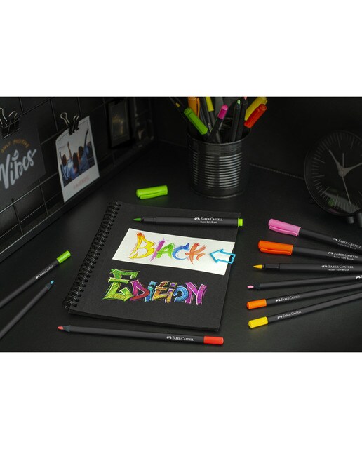 Caixa de cartão com 20 marcadores de ponta de pincel Faber-Castell Black Edition 4