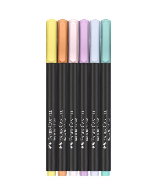 Estojo de Cartão de 6 Marcadores Black Edition Ponta de Pincel - Cores Pastel 3