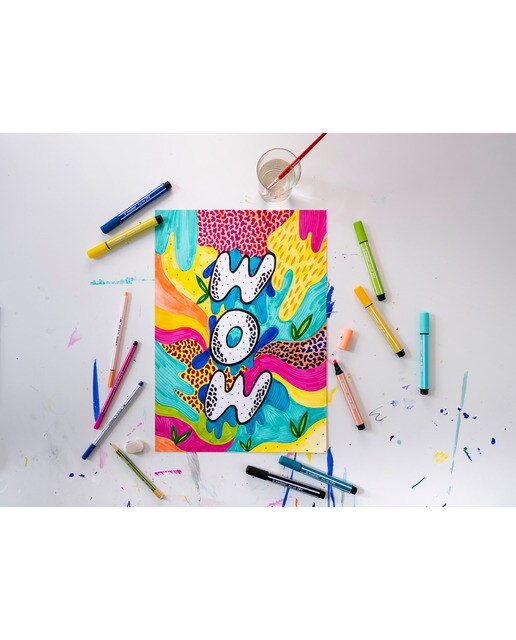 Estojo com 12 Marcadores Premium com Ponta de Fibra Biselada Pen 68 MAX - Multicolor Multicolor-4