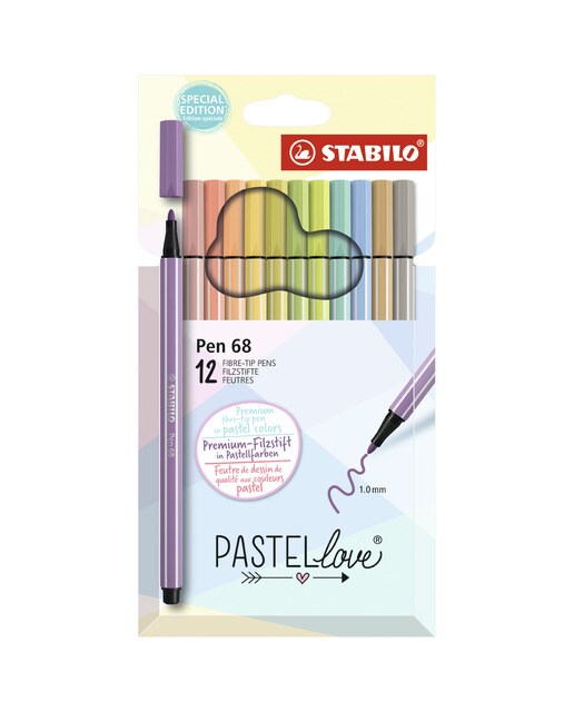 Estojo com 12 Marcadores Premium Pen 68 Pastellove Collection - Multicolor Multicolor-1