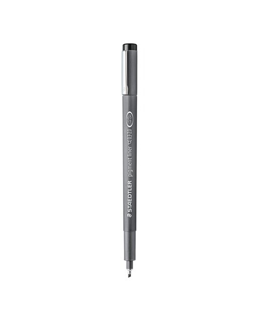 Caneta de Feltro Calibrada Pigment Liner Ponta Biselada Preto-1