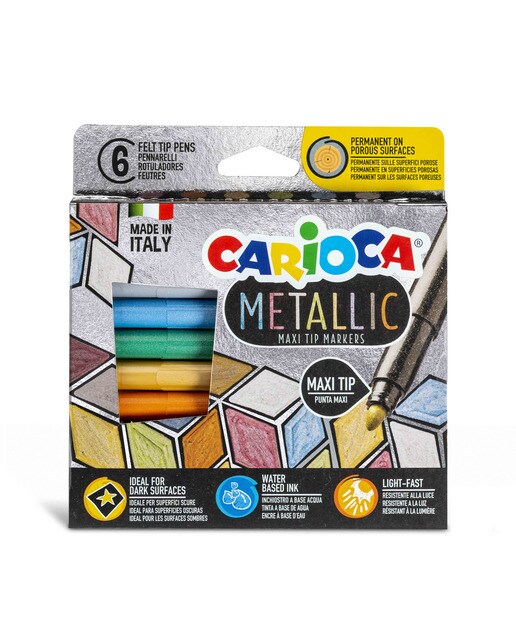 Pack de 6 Marcadores Ponta Grossa Metálicos Multicolor-2