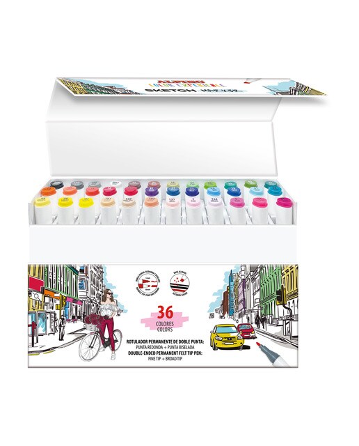 Pack 36 rotuladores sketch markers color experience Alpino Multicolor-2