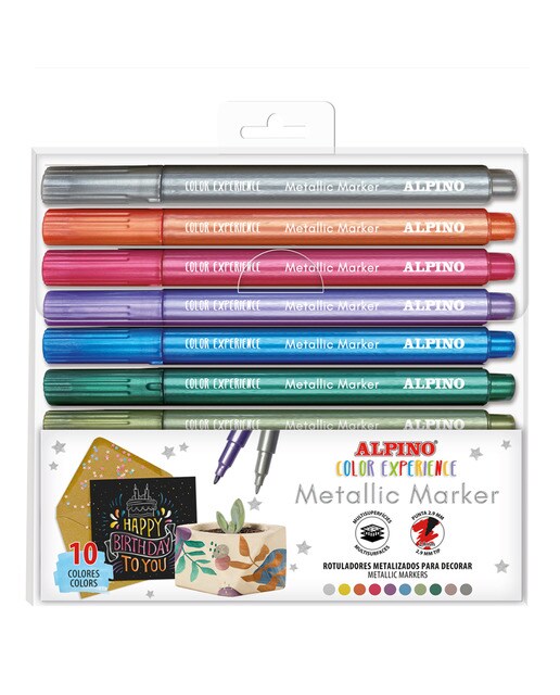 Conjunto de 10 Canetas de Feltro Metallic Markers Color Experience Multicolor-1