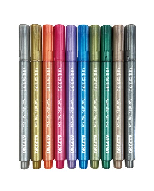 Conjunto de 10 Canetas de Feltro Metallic Markers Color Experience Multicolor-2