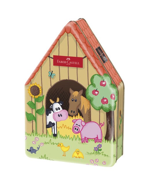 Estojo de Metal "Granja" com 18 Marcadores Multicolor-2