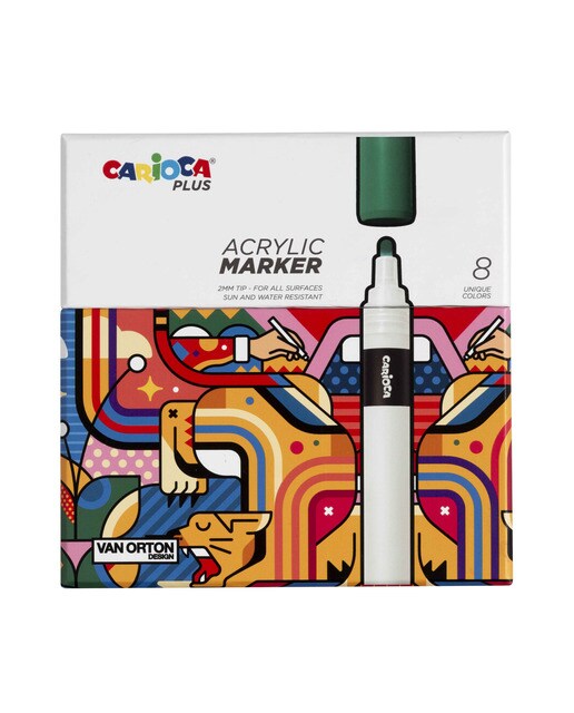 Pack de 8 Canetas de Feltro Acrílicas Multicolor-1