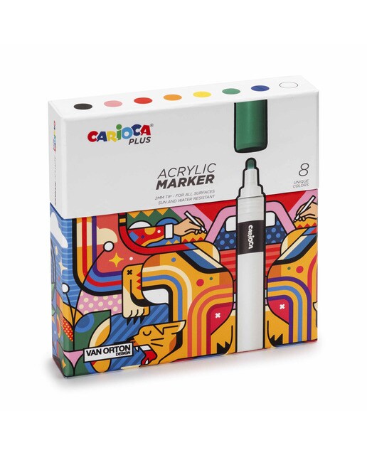 Pack de 8 Canetas de Feltro Acrílicas Multicolor-3