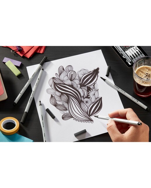 Estojo com 5 Marcadores com Diferentes Pontas Creative Tips - Preto Preto-7