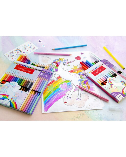 Pack 10 + 3 rotuladores escolares unicornio Faber-Castell Multicolor-4
