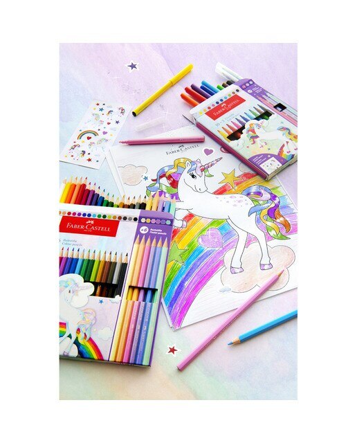 Pack 18 + 6 rotuladores escolares unicornio Faber-Castell Multicolor-4