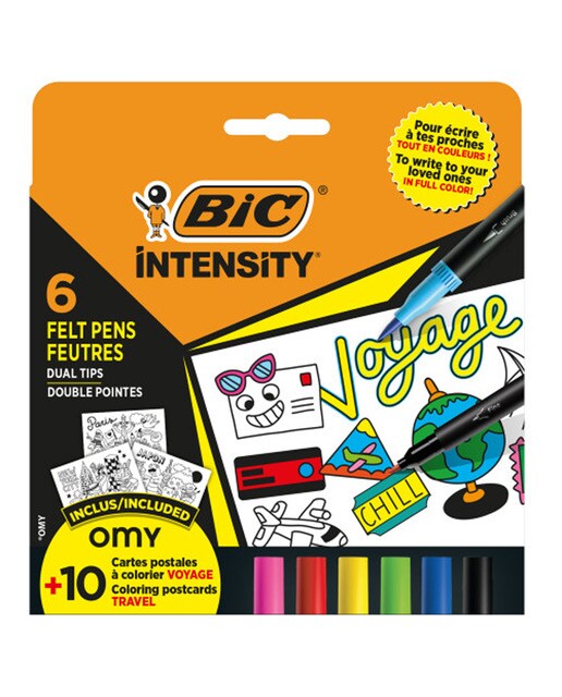 Imagen 0 de Pack regalo Intensity BIC 6 rotuladores + 10 postales
