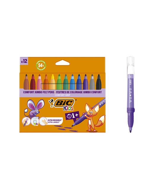 Imagem 0 de Marcador de colorir Kid Couleur para bebês +1 ano BIC KIDs 12 unidades