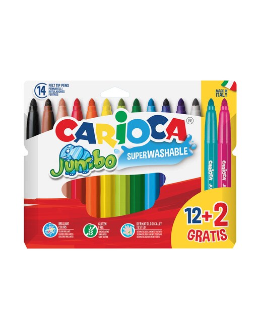 Imagem 0 de Conjunto de 12 canetas de feltro Jumbo +2 grátis