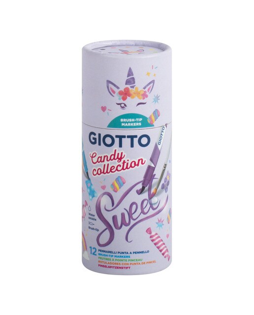 Imagen 0 de Bote de rotuladores 12 unidades Turbo Soft Brush Candy Collection Giotto, colores pastel