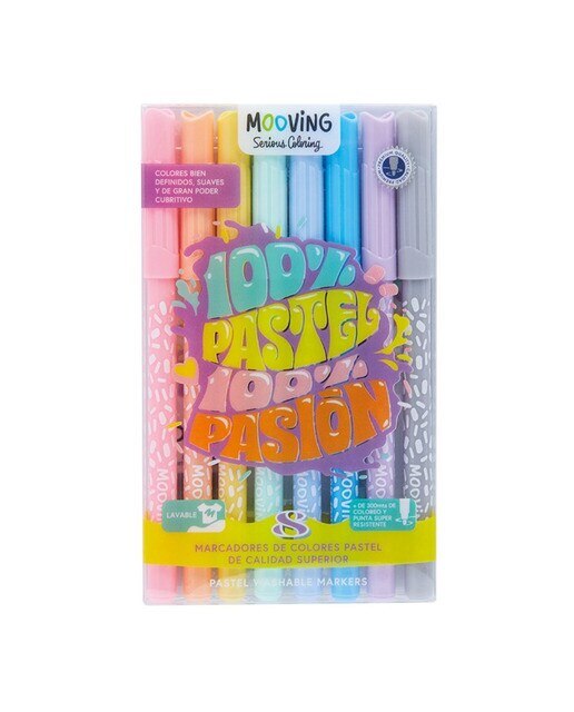 Imagen 0 de 8 marcadores encolores pastel Mooving