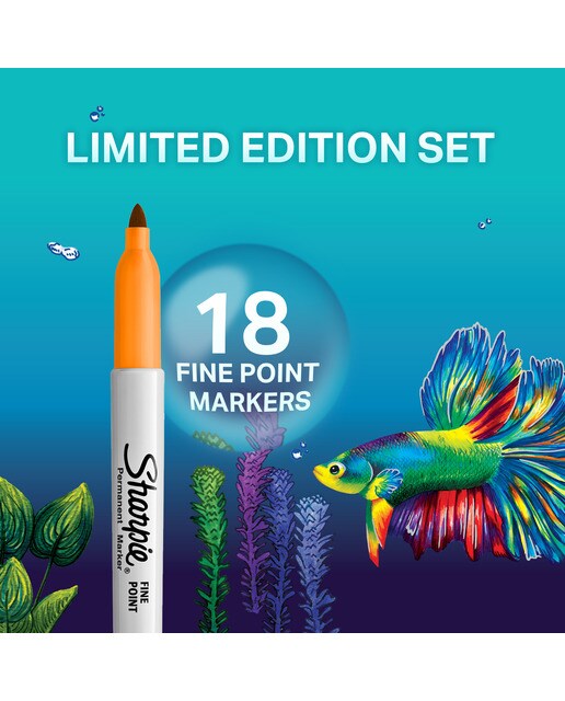 Caixa de 18 canetas de FeltroPermnente Sharpie Fine - Multicolor Multicolor-2