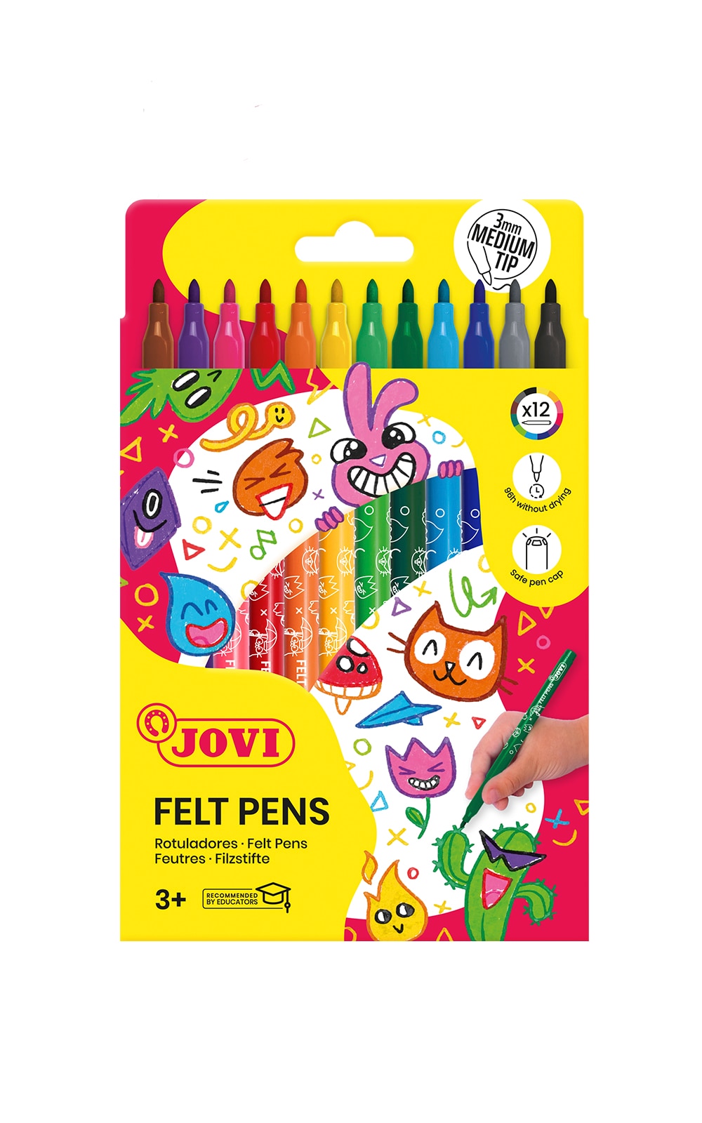 Imagen 0 de FELT PENS  12 rotuladores Jovi Multicolor