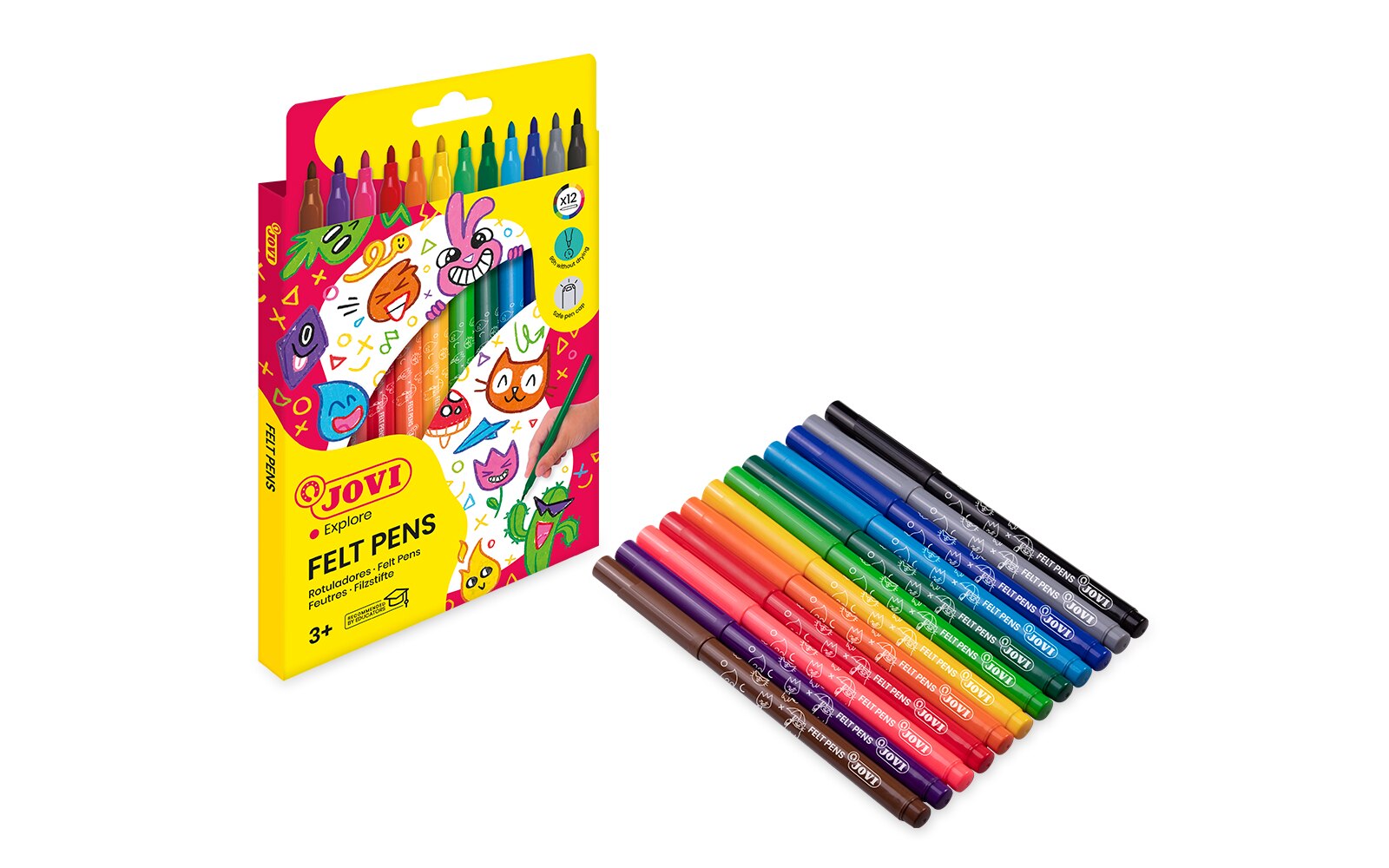 FELT PENS 12 rotuladores Jovi Multicolor Multicolor-2