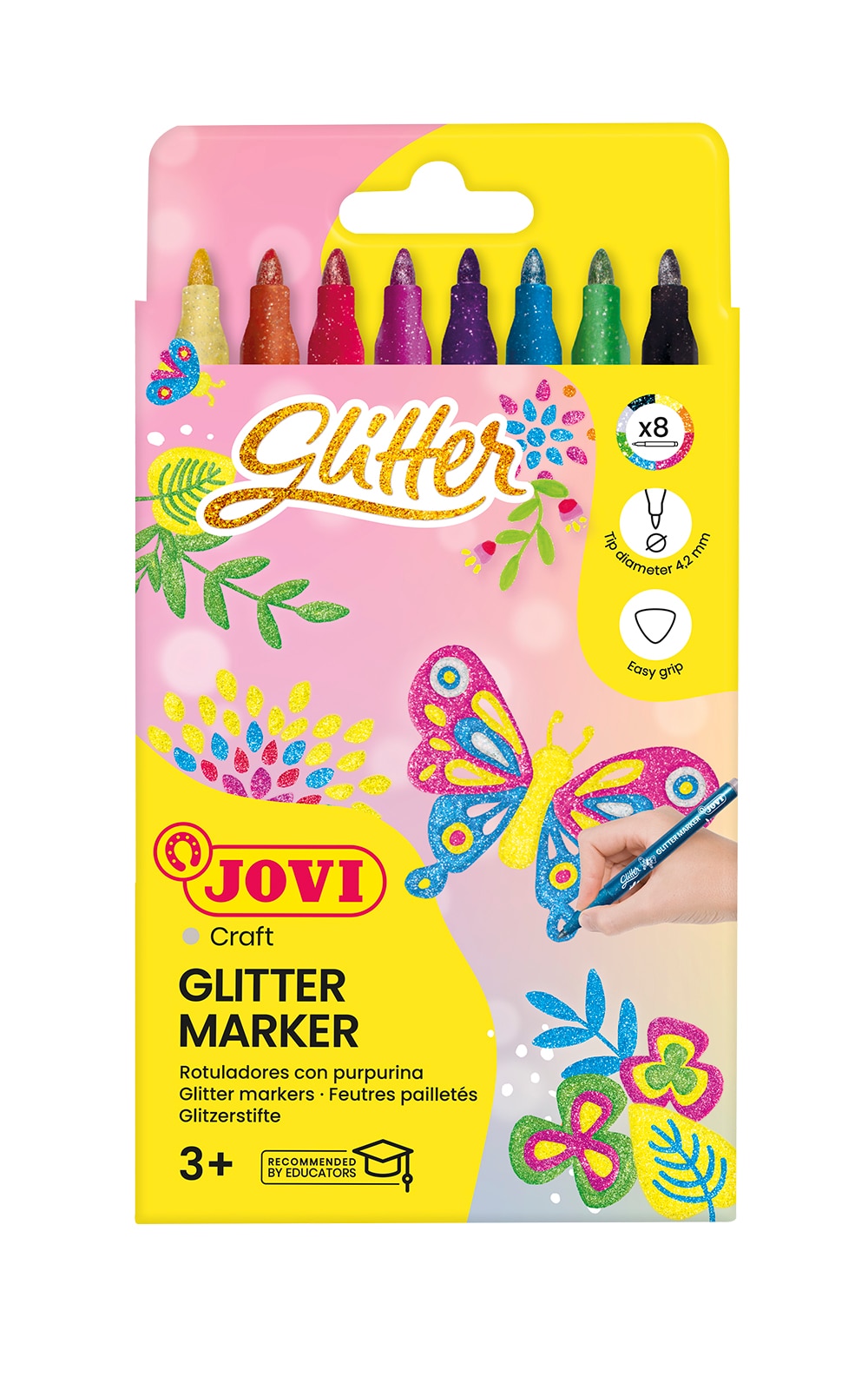 Imagen 0 de GLITTER MARKER 8 rotuladores Jovi Multicolor