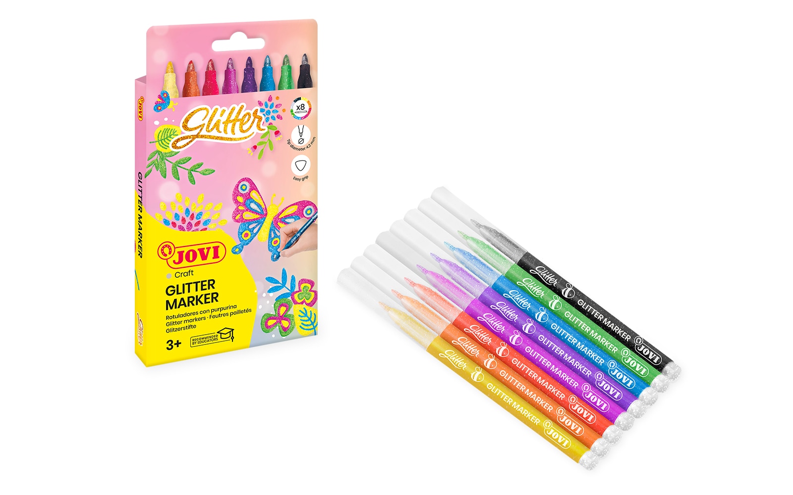 GLITTER MARKER 8 rotuladores Jovi Multicolor Multicolor-2